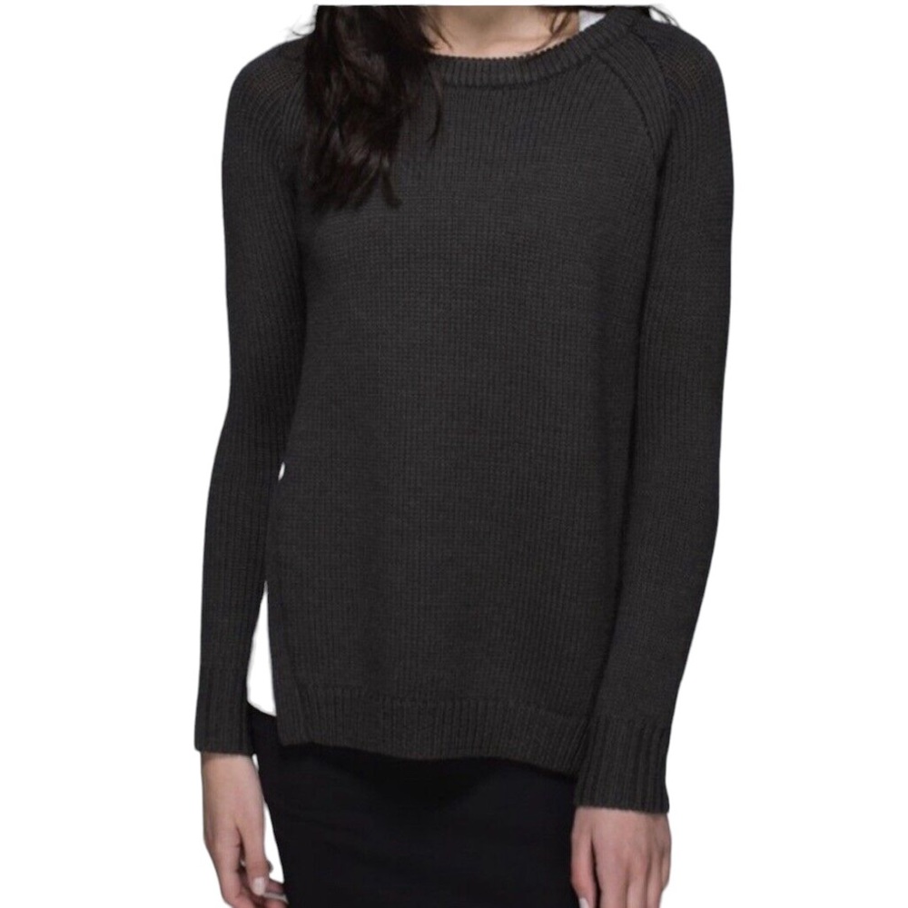 Lululemon Yin To You Crewneck Sweater Wool Dark Wren Lulu Casual Yoga